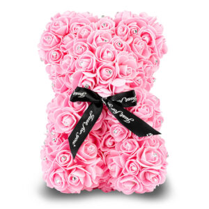 Hot Pink Rose Bear with Diamond 25cm