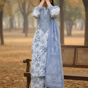 3 PC Embellished Cambric Suit PS607412