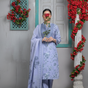 3 PC Embellished Cambric Suit PS607466